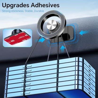for iPhone Magsafe car Mount【20 Strong Magnets】Magnetic Phone Holder for Car Dashboard【360° Rotation】Hands Free Car Phone Holder Mount Dash Fit iPhone 15 14 13 12 Pro Max Plus MagSafe Car Accessories - color: Black