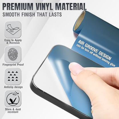 2Pcs Skin Wrap Compatible for iPhone 15 Pro – Slim Decal Vinyl Protective Film for Sides & Back – Sleek Fit, Premium Look – Compatible with All iPhone 15 Pro Cases - Metallic Midnight Blue - color: Metallic Midnight Blue