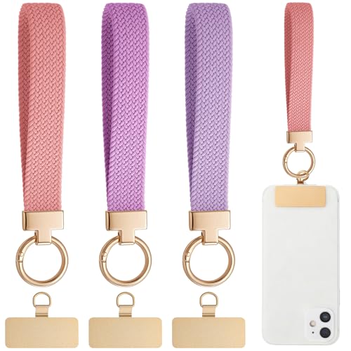 Bememo 3 Pcs Phone Wrist Strap - color: Pink, Light Purple, Dark Purple