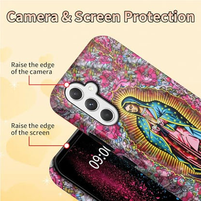 Virgin Mary Phone Case for Samsung Galaxy S25, Dual Layer Shockproof Rugged Cover with Soft TPU + Hard PC, Anti-Scratch Slim Fit Wireless Charging Compatible - color: Virgin Mary, size: 6.2" Galaxy S25