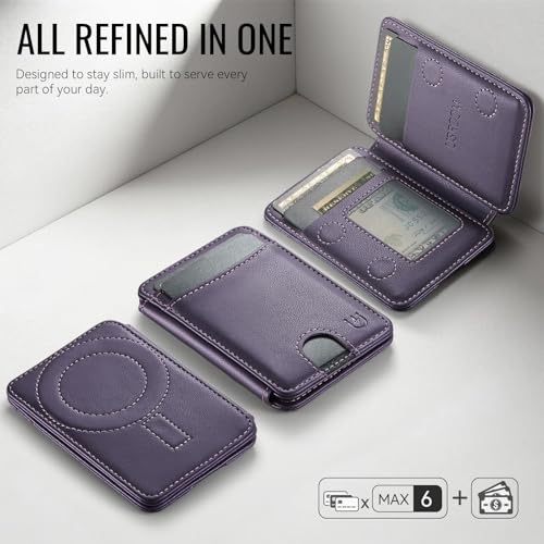 for Magsafe Wallet Magnetic RFID Blocking Card Holders, Purple - color: Purple