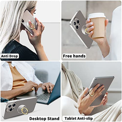 TACOMEGE Transparent Clear Phone Ring Grips Holder Kickstand, Gold
