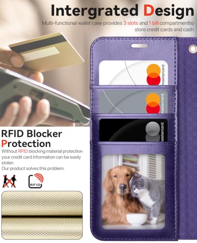 OCASE for Samsung Galaxy S25 Detachable Wallet Case, Purple | 2-in-1, Card Holder, RFID Blocking, Stand, Wrist Strap, Shockproof, Wireless Charging, Magnetic, PU Leather Flip Phone Cover - color: Purple, size: Samsung Galaxy S25