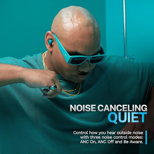 JLab Go Pop ANC True Wireless Earbuds with Dual Connect, Teal - color: Teal