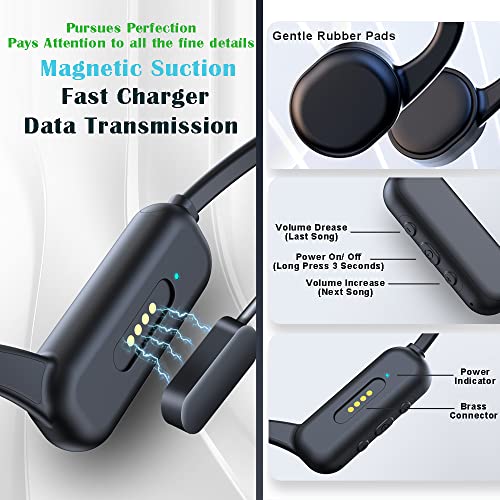 IHAO Swimming Headphones True Bone Conduction Open Ear Headset MP3 Player Built-in 16G Memory IP68 Underwater Waterproof Stereo Bluetooth Earphone for Driving Bicycling Running Skiing-Black - color: Black IHX18