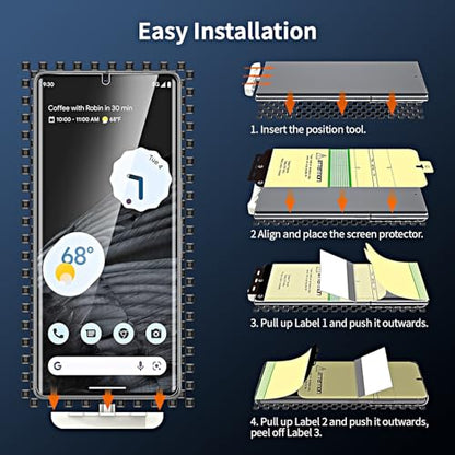 3 Pack Screen Protector for Google Pixel 7 Pro [Not Glass], Support Fingerprint Flexible TPU Film, Touch Sensitive, Anti-Scratch, Full Coverage