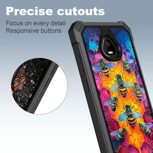 for Schok Volt Sv67q Sv67332 Case with Screen Protector, Military Grade Drop Protection, Dual Layer Hybrid Shockproof Protection TPU Phone Case for Schok Volt Sv67q, Illustration of Bees - color: Illustration of Bees