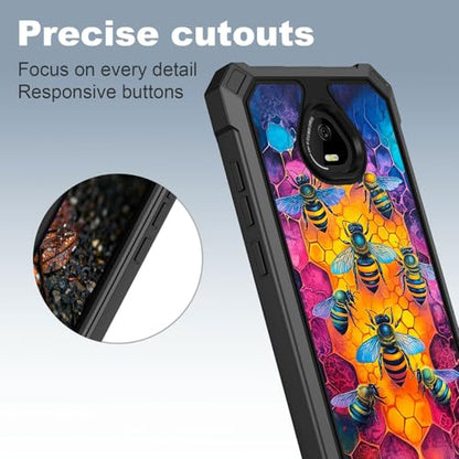 for Schok Volt Sv67q Sv67332 Case with Screen Protector, Military Grade Drop Protection, Dual Layer Hybrid Shockproof Protection TPU Phone Case for Schok Volt Sv67q, Illustration of Bees - color: Illustration of Bees