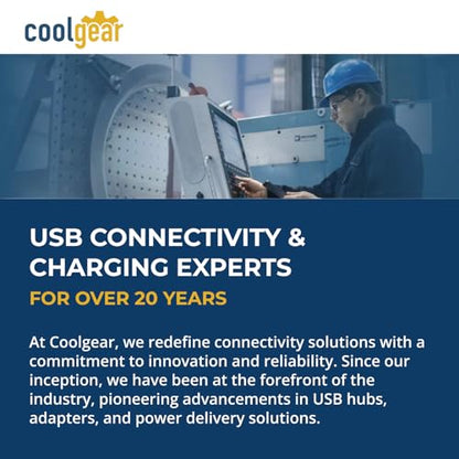 Coolgear 145W Dual USB-C Car Charger - PD 3.1 EPR Type C Vehicle Charger with 140W Laptop Charging, Mountable Flanges and 12V to 24V Plug for Trucks, Fleet Vans and Mobile Workstations