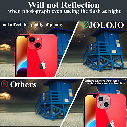 Premium Alloy Metal Camera Lens Protector Compatible for iPhone 14 / Plus Accessories Camera Ring Cover Screen Protector,Scratch/Shatter/Water/Fog-Proof [Ultra Clear/Thin] - Red
