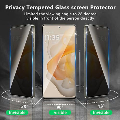 3 Pack Privacy Screen Protector Designed for Motorola Moto G Stylus 5G 2024,Full Coverage Anti-Spy Tempered Glass Film,9H Hardness,Anti-Fingerprint,Bubble Free,Easy to Install - size: Moto G Stylus 5G 2024 FK3