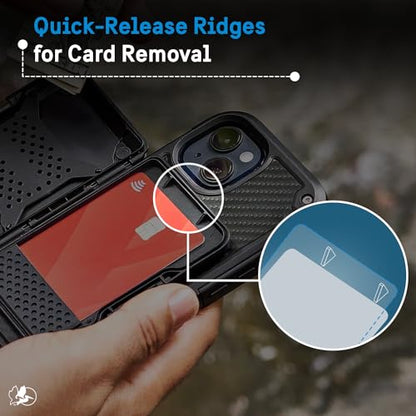 Pelican MagSafe Wallet with RFID Blocking for Cards and Cash - Black | Military STD Snap-On Magnetic Phone Wallet/Card Holder - Detachable MagSafe Wallet for iPhone 17 Pro Max/16/15/14/13/Pixel 10 - color: Shield Black, style: Shield