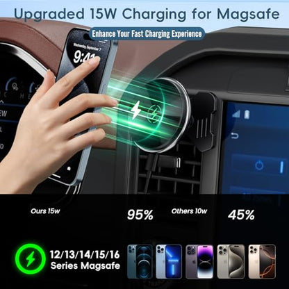 Wireless Charging Vent Magnetic Vent Phone Mount for 2021-2026 Ford F-150 - size: Magnetic Charging