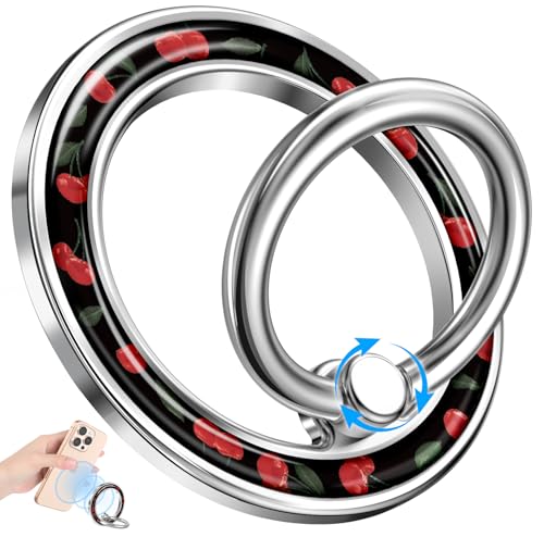Magnetic Phone Ring Holder, Cute Cell Phone Grip, Cherry - color: Cherry