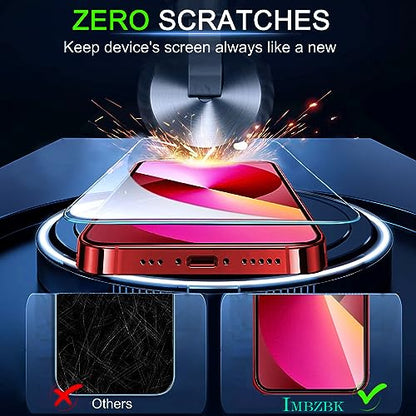 IMBZBK Screen Protector for iPhone 13, Tempered Glass, 3+3 Pack - color: 13-Transparent