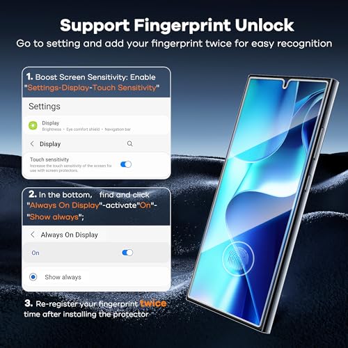 FANGTIAN 4-Pack for Samsung Galaxy S24 Ultra Screen Protector Film [6.8"] - size: S24 Ultra-6.8 Inch