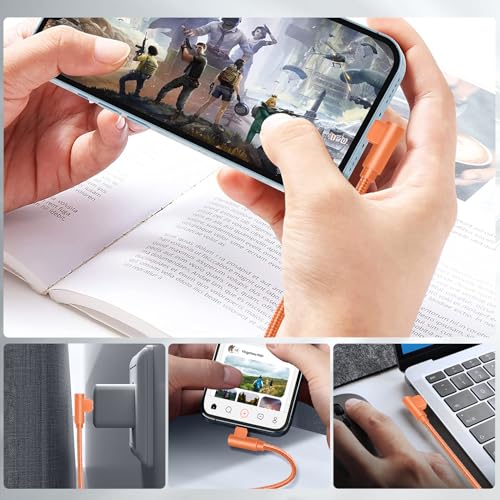 APFEN Right Angle USB C to USB C Cable, 60W Fast Charging 3-Pack 6FT - size: 6FT