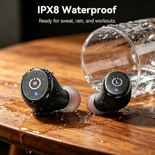 TOZO T10 Wireless Earbuds Powerful Bass Stereo Wireless Charging, APP, IPX8 - color: Black