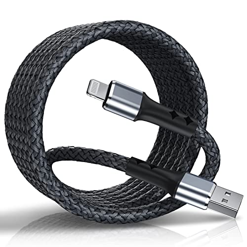 (2-Pack) iPhone Charger 3Ft for Apple MFi Certified, Strong Nylon Braided Lightning Cable, Fast 2.4A iPhone USB Charging Cord for iPhone 13/12/11 Pro/X/Xs Max/XR/8 Plus/7/6