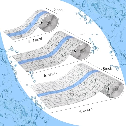 Waterproof Bandages Transparent Film Dressing, 2 Inch x 10.94 Yard - Second Skin Healing Protective, Clear Adhesive Bandages Shower Shield Dressing Tape for Tattoos Aftercare Swimming - size: 2 Inch x 10.94 Yard