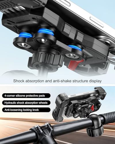 Motorcycle Phone Mount with Vibration Dampener for 4.7-7.2" Phone - color: Knob Base
