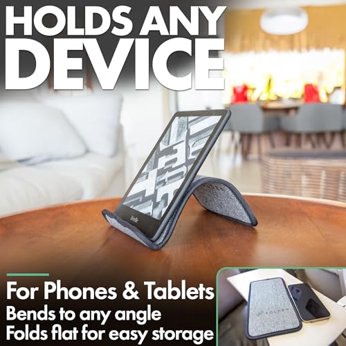 Flight Flap Airplane Phone Holder - Foldable Phone Stand for Plane Travel - color: Tweed, size: Large