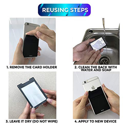 RFID Blocking Phone Card Wallet - Double Secure Pocket - Ultra-Slim Self Adhesive Credit Card Holder Card Sleeves Phone Wallet Sticker All Smartphones(Gray)-2PC - color: Gray