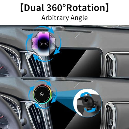 Car Magnetic Phone Mount for Chevrolet Chevy Malibu 2016 2017 2018 2019 2020 2021 2022 2023 2024 2025 Auto Accessories Best Cellphone Holder Fast 15W Wireless Charger Cell Phones Charging Screen Stand