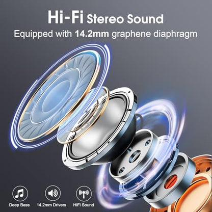 Aptkdoe Wireless Earbuds 75H Bluetooth 5.4 Sport Headphones with Earhooks - color: Iron Gray