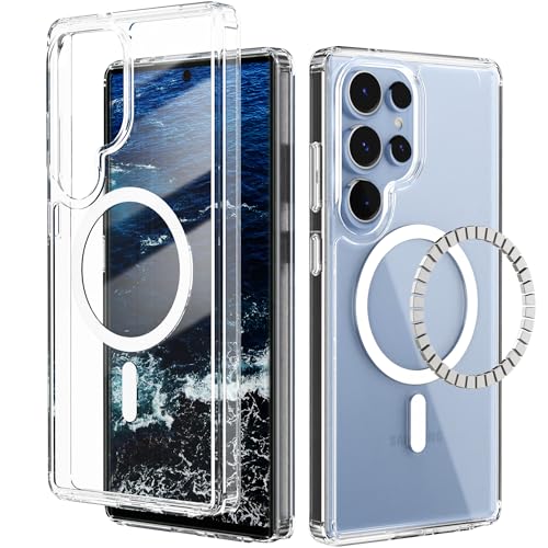 IDweel Magnetic for Galaxy S21 Ultra Case,Compatible with Magsafe,Shockproof Shock Absorption, Slim Fit & Lightweight,Scratch-Resistant Protective Bumper Cover for Galaxy S21 Ultra 6.8",HD Clear - color: Clear, size: Galaxy S21 Ultra 6.8"