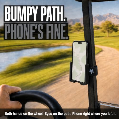 Strap Style Golf Cart Phone Holder, Golf Cart Phone Mount by Desert Fox - color: Black
