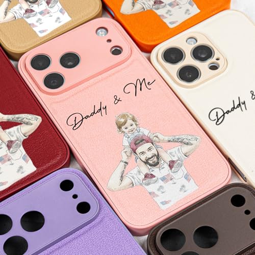 Just A Dad & His Kids Watercolor Style for Dad, Husband - Personalized Phone Case Custom Picture Cover