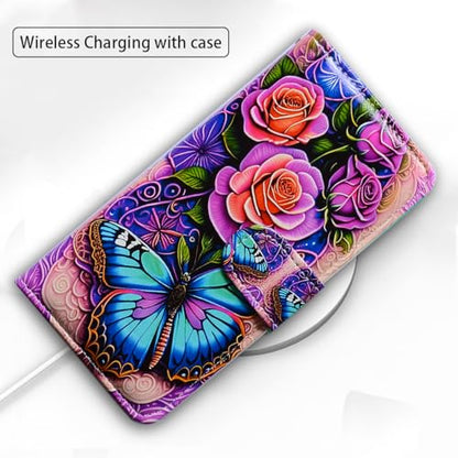 Bcov Case for Galaxy S26,Cute Dragonfly Leather Flip Phone Case Wallet Cover with Card Slot Holder Kickstand Case for Samsung Galaxy S26 - color: Cute Dragonfly Style