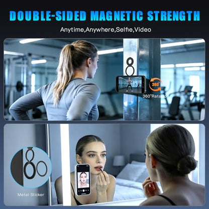 Magnetic Phone Ring for MagSafe Grip [Dual-Sided Magnetic] [Magnet Phone Stand Grip Compatible with Car Mounts] Mag Safe Accessory for iPhone 17/16/15/14/13 Pro Max Plus,Grey