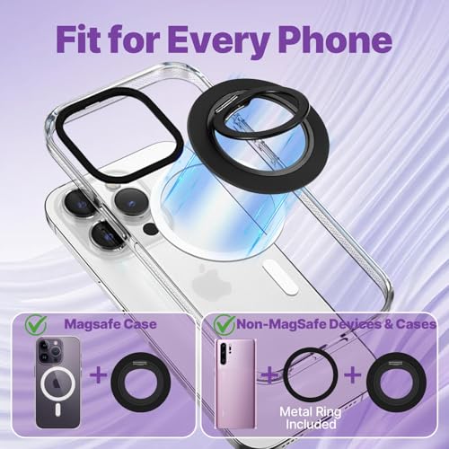 Jsoerpay Ultra-Thin Magnetic Phone Grip for MagSafe, Black - color: Black