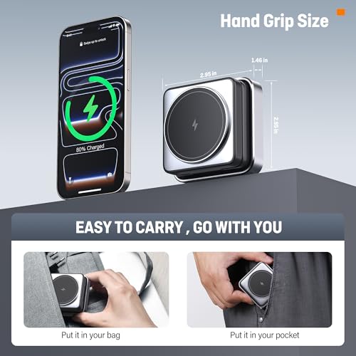 Augnner 3 in 1 Wireless Charging Station for Apple Devices, 15W Foldable Travel Magnetic Charger Stand for Magsafe with Light, for iPhone 18/17/16/15/14/13/12, Apple Watch & AirPods（20W Adapter ） - color: black