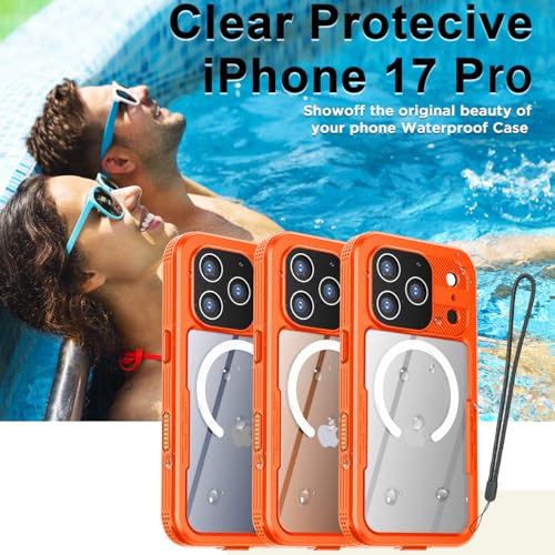 AICase Waterproof Case for iPhone 17 Pro with MagSafe Clear Water Proof Snowproof/Dustproof/Shockproof,IP68 Certified 360 Full Body Protection Fully Sealed Underwater for iPhone 17 Pro_96 - size: iphone 17 Pro