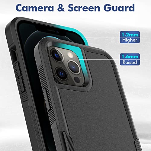 Heavy‑Duty Rugged Anti‑Drop Shockproof Protective Phone Case for iPhone 12 Pro Max, Durable Protective Shell, Black - color: Black, size: iPhone 12 Pro Max