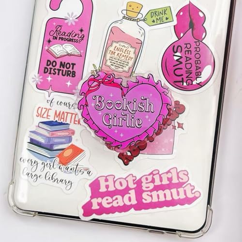 Cute Bookish Girlie Expandable Collapsible Grip, for with Kindle E-Readers, iPhones and Smartphones,Rotating Folding Elastic Base, A Gift for Book Lover - color: Bookish Girlie