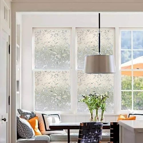 LEMON CLOUD Window Privacy Film, Tulip Stained Glass Sticker 29.5″ x 157.4″ - color: 3d, size: 29.5 x 157.4 Inch