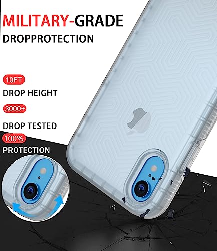 Diverbox for iPhone XR Case [Tempered Glass Screen Protector] [Shockproof] [Dropproof] Heavy Duty Protection Phone Case Cover for Apple iPhone XR Clear - color: Clear-2in1
