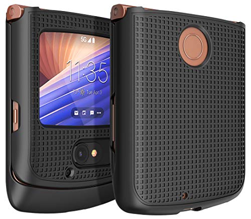 Grid Series for Motorola RAZR 5G (2020) Flip Phone Case - Black | Slim Hard Shell Cover, Satisfying Texture, Matte, For Moto XT2071 - color: Black
