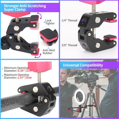 22" Articulating Magic Arm Camera Mount, Desk Clamp Overhead Mount