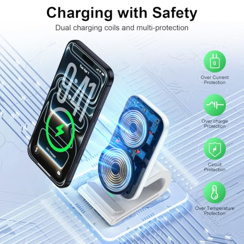 Samsung Wireless Charger Stand Android Wireless Desk Phone Charging Station - color: White
