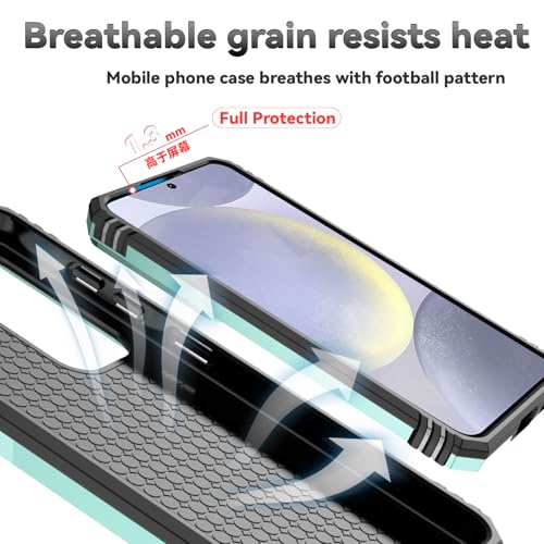for Samsung Galaxy S24 FE Case with Camera Lens Cover HD Screen Protector, Dual Layer Military-Grade Drop Tested Magnetic Ring Holder Kickstand Protective Phone Case for Galaxy S24 FE (Dark Green) - color: Dark Green w/ camera cover Military-Grade 2nd gen