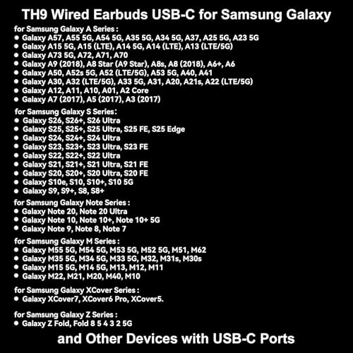 MAS CARNEY USB C Headphones for Samsung S26 S25 S24 A16, iPhone 18 17 16 15 - color: Black