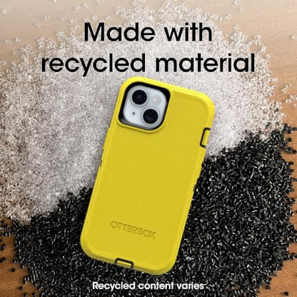 OtterBox iPhone 15, iPhone 14, & iPhone 13 (Only) Defender Series Screenless Case - Night Reverse (Yellow & Black) - Rugged & Durable, with Port Protection, Holster Clip Includes, Non-Retail Packaging - color: Night Reverse (Yellow & Black), style: Non-Ma