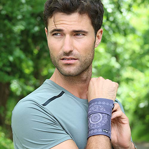 Sprigs Wrist Wallet Running Wristband Pocket for Keys Cards Cash ID Phone - color: Blue Horizon