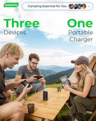 OHOVIV Portable Charger Power Bank 50000mAh,PD 22.5W Battery Pack - color: Space Black