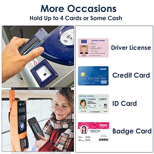 Cobee Cell Phone Card Holder Pouch, Self-Adhesive Phone Kickstand with Elastic Band Stick on Wallet Card Holder for Back of Phone Case Leather ID Card Holder Sleeve Pouch Credit Card Grip Holder(Blue)